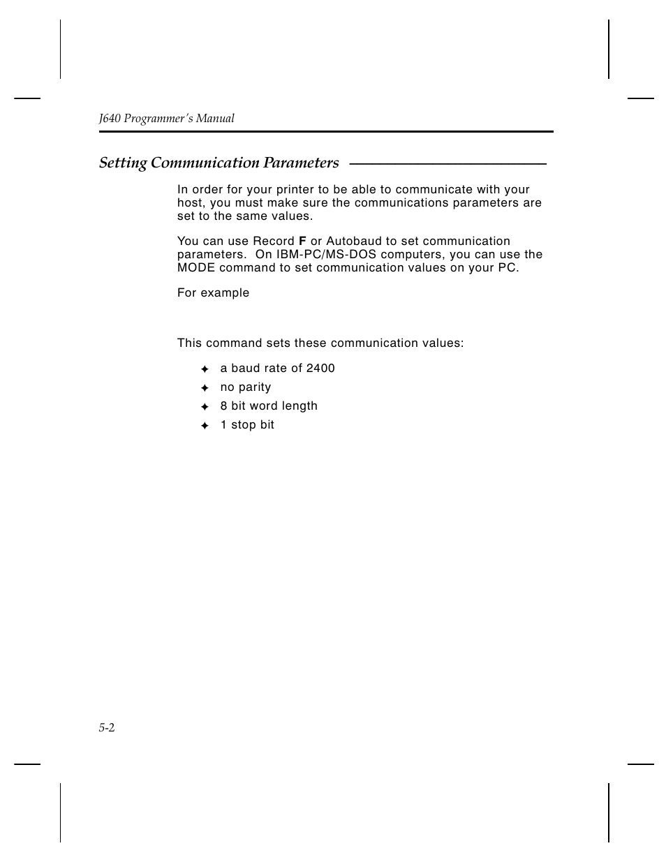 Setting communication parameters | Pitney Bowes J640 User Manual | Page 88 / 267