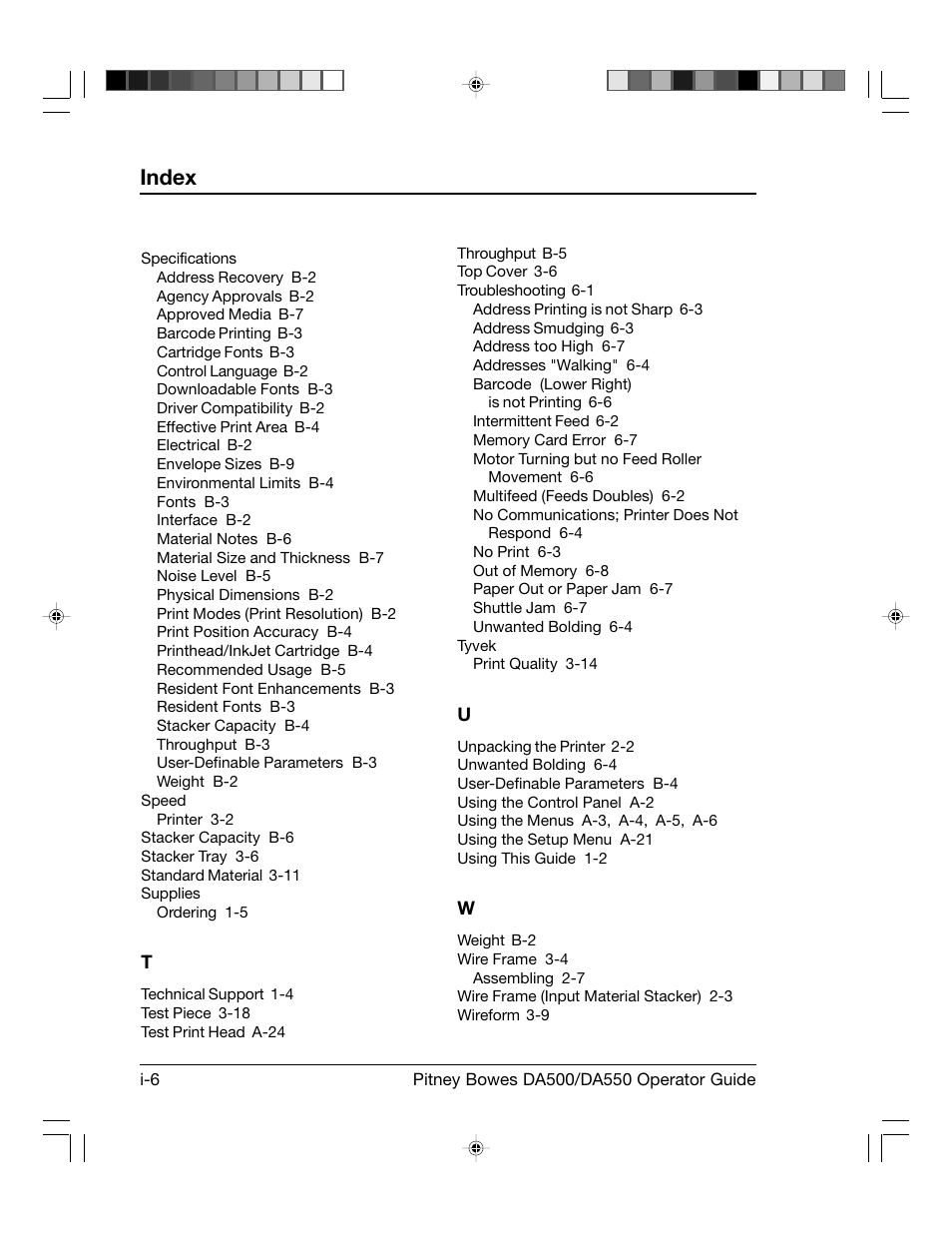 Index | Pitney Bowes ADDRESSRIGHT DA550 User Manual | Page 134 / 135