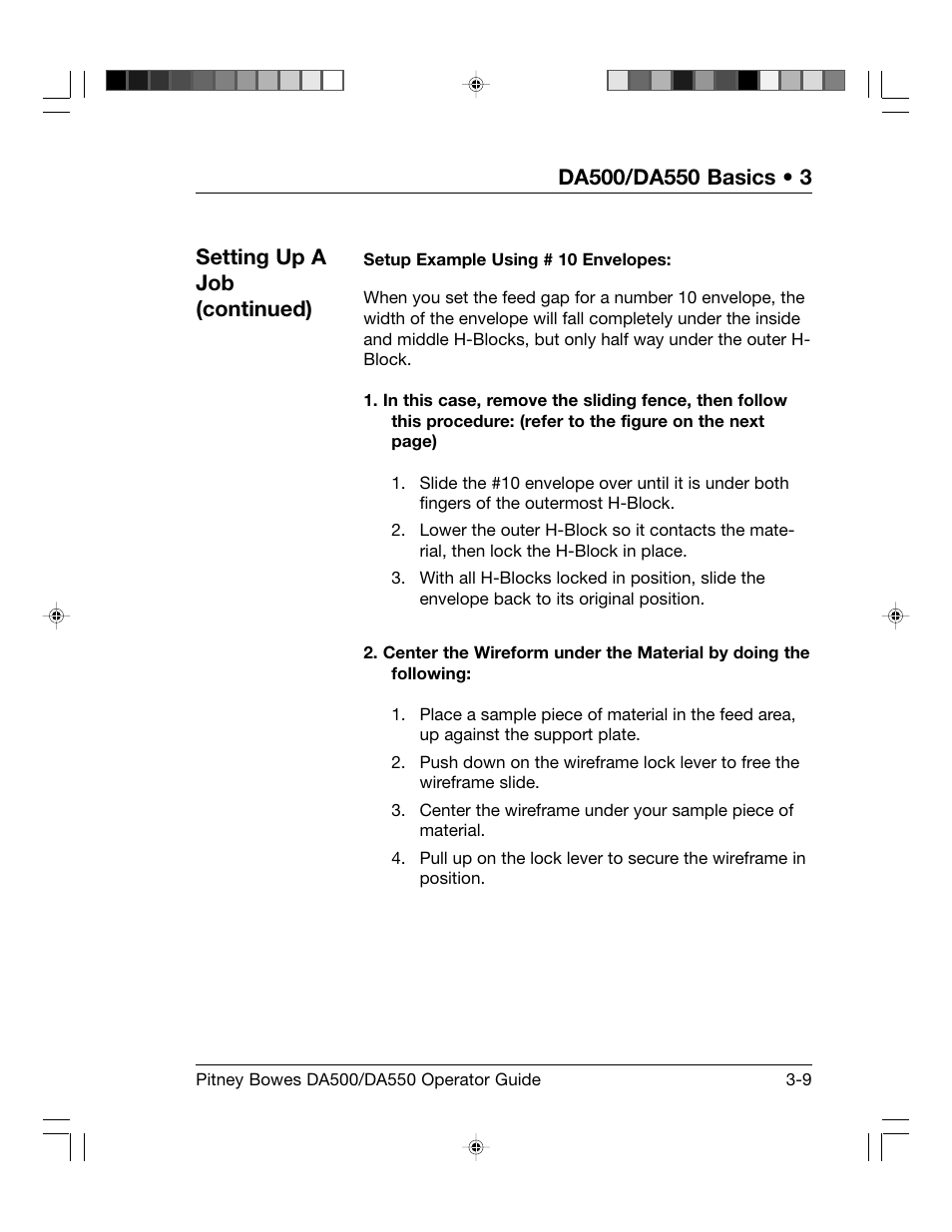 Setting up a job (continued) | Pitney Bowes ADDRESSRIGHT DA550 User Manual | Page 37 / 135