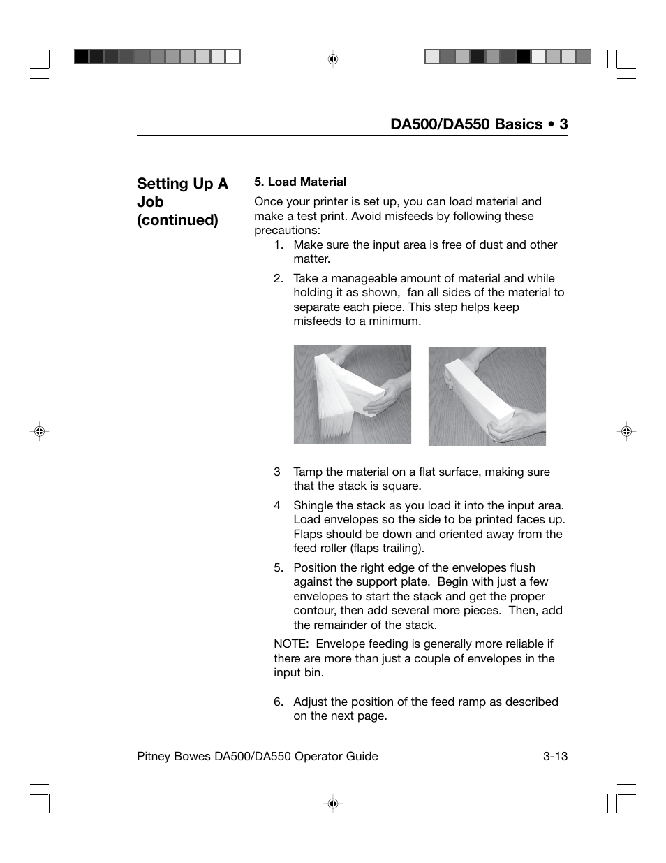 Setting up a job (continued) | Pitney Bowes ADDRESSRIGHT DA550 User Manual | Page 41 / 135