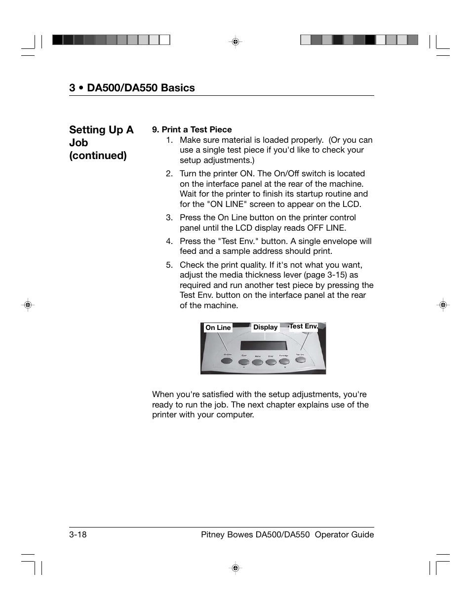 Setting up a job (continued) | Pitney Bowes ADDRESSRIGHT DA550 User Manual | Page 46 / 135