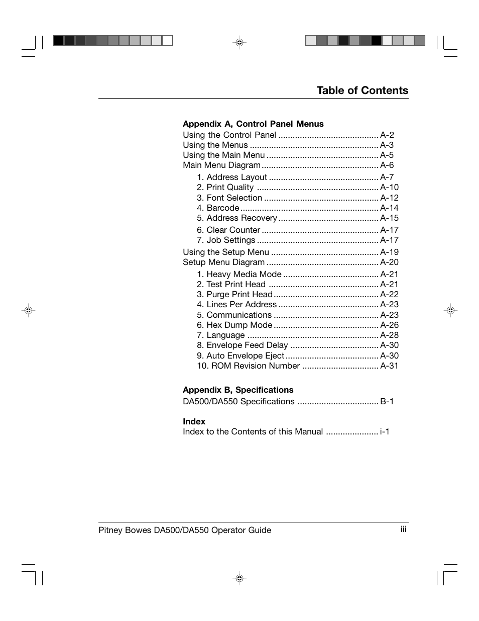 Pitney Bowes ADDRESSRIGHT DA550 User Manual | Page 5 / 135