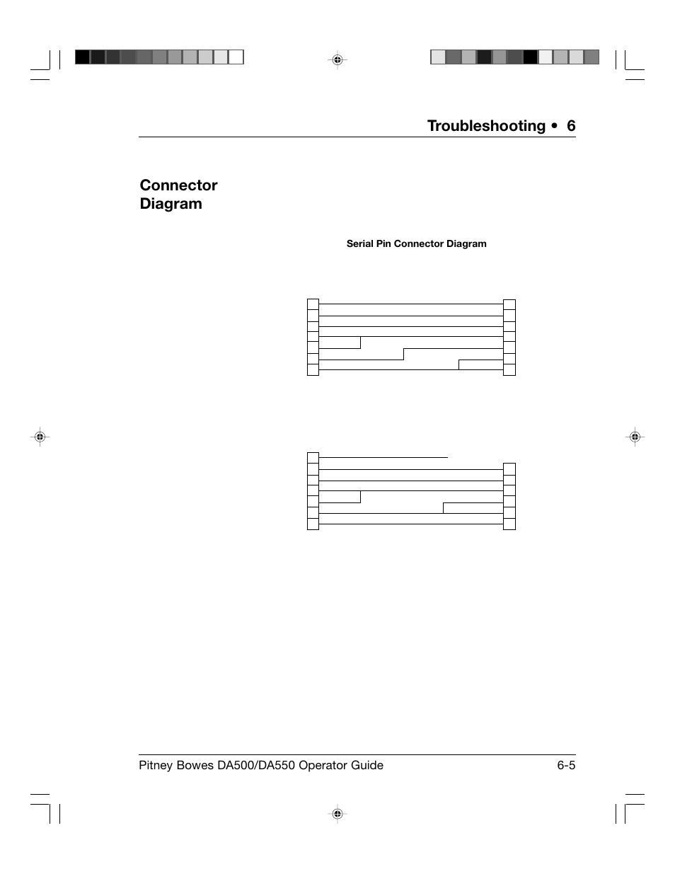 Troubleshooting • 6, Connector diagram | Pitney Bowes ADDRESSRIGHT DA550 User Manual | Page 77 / 135