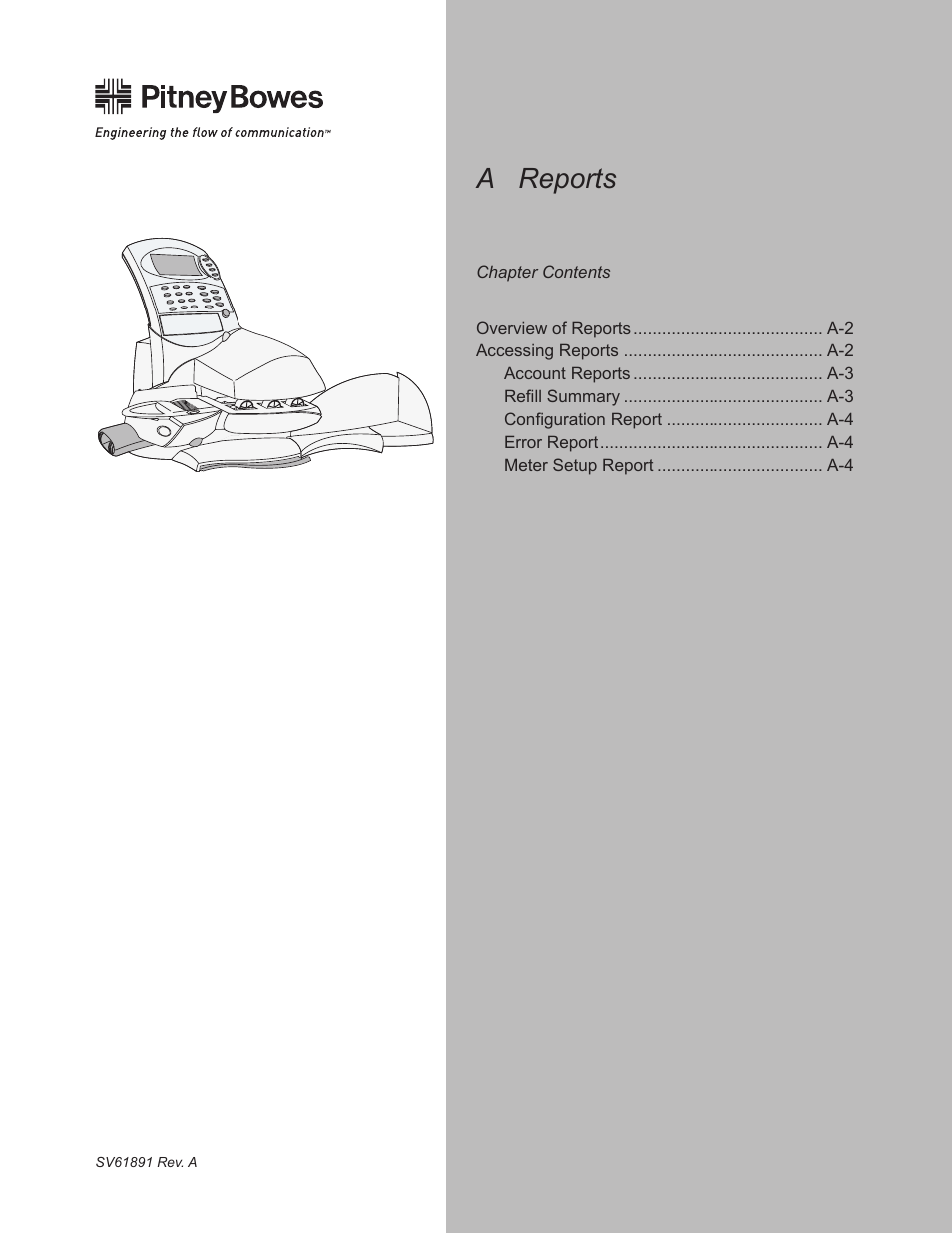 Appendix a–reports, A reports | Pitney Bowes DM230L User Manual | Page 140 / 158