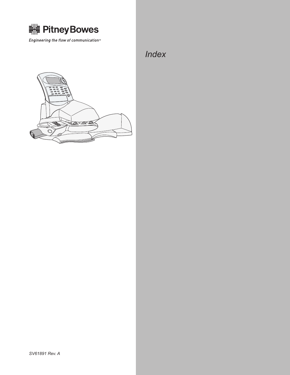 Index | Pitney Bowes DM230L User Manual | Page 152 / 158