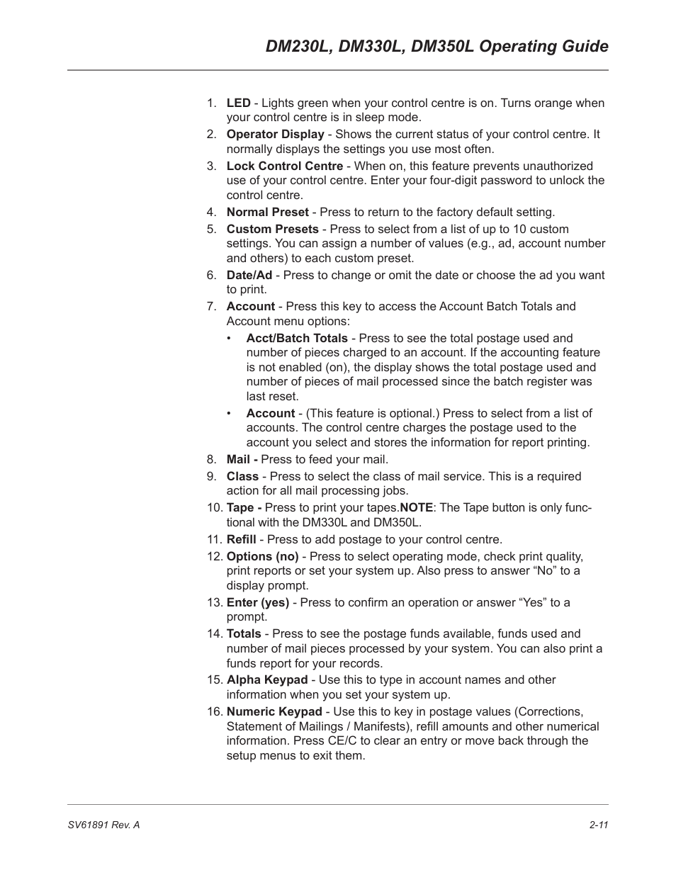 Pitney Bowes DM230L User Manual | Page 34 / 158