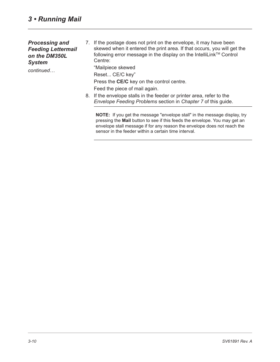 3 • running mail | Pitney Bowes DM230L User Manual | Page 45 / 158