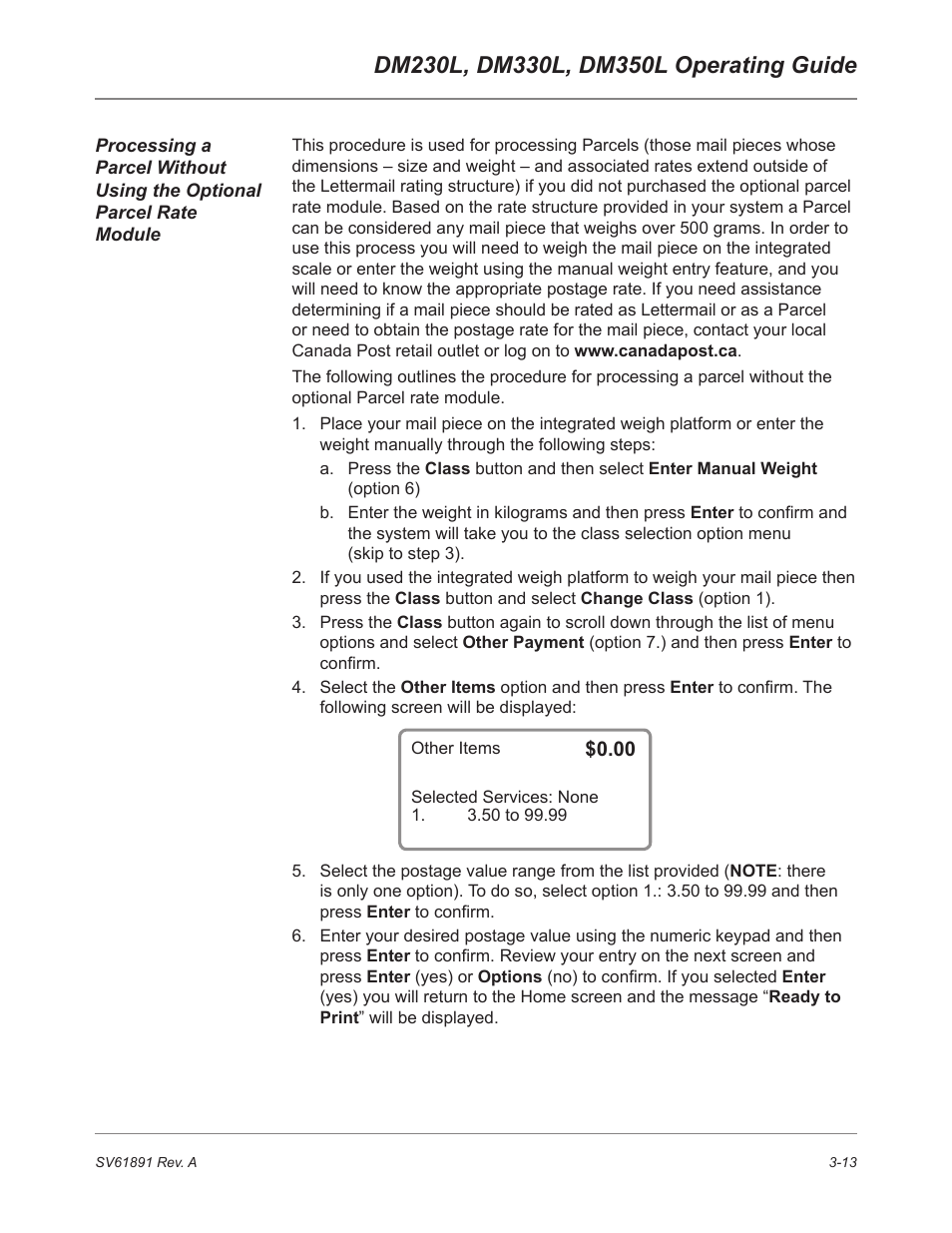 Pitney Bowes DM230L User Manual | Page 48 / 158
