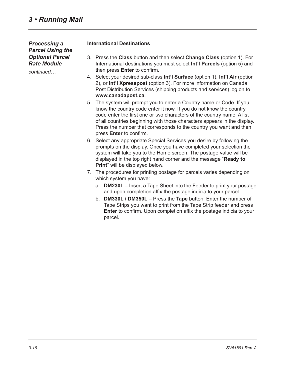3 • running mail | Pitney Bowes DM230L User Manual | Page 51 / 158