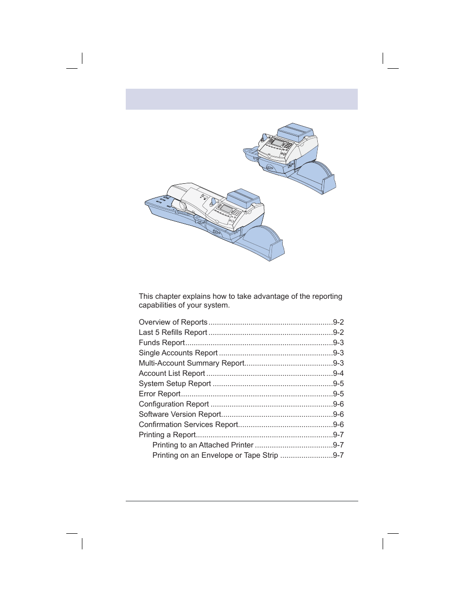 9 • reports | Pitney Bowes DM400C User Manual | Page 125 / 196