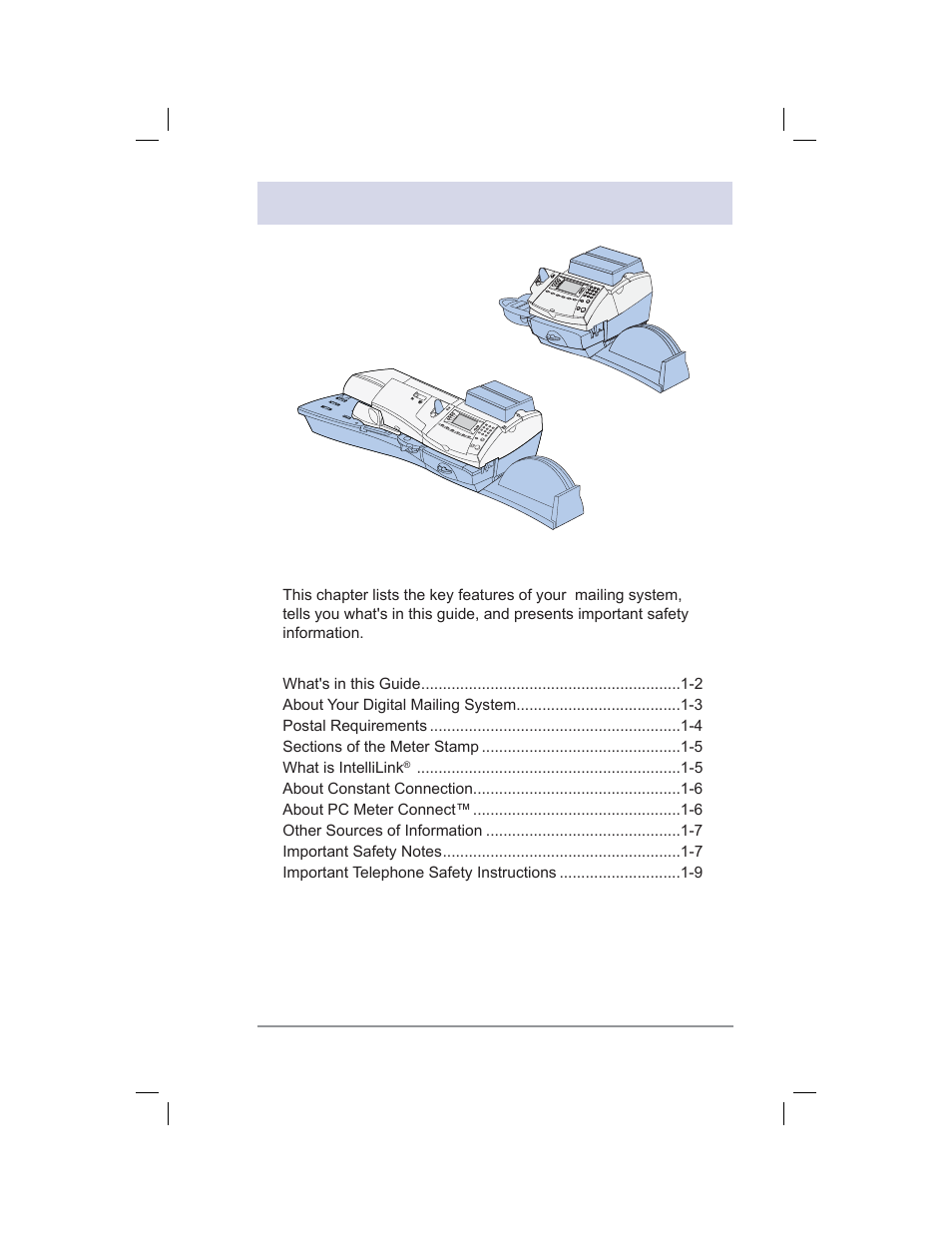 1 • introduction | Pitney Bowes DM400C User Manual | Page 13 / 196