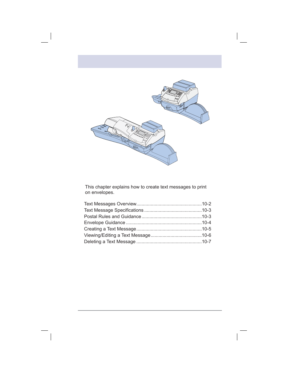 10 • text messages | Pitney Bowes DM400C User Manual | Page 133 / 196