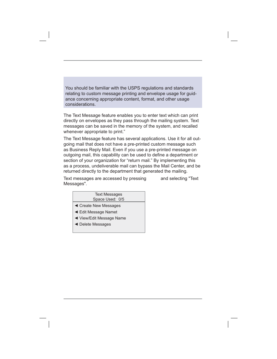 Text messages overview, 10 • text messages | Pitney Bowes DM400C User Manual | Page 134 / 196