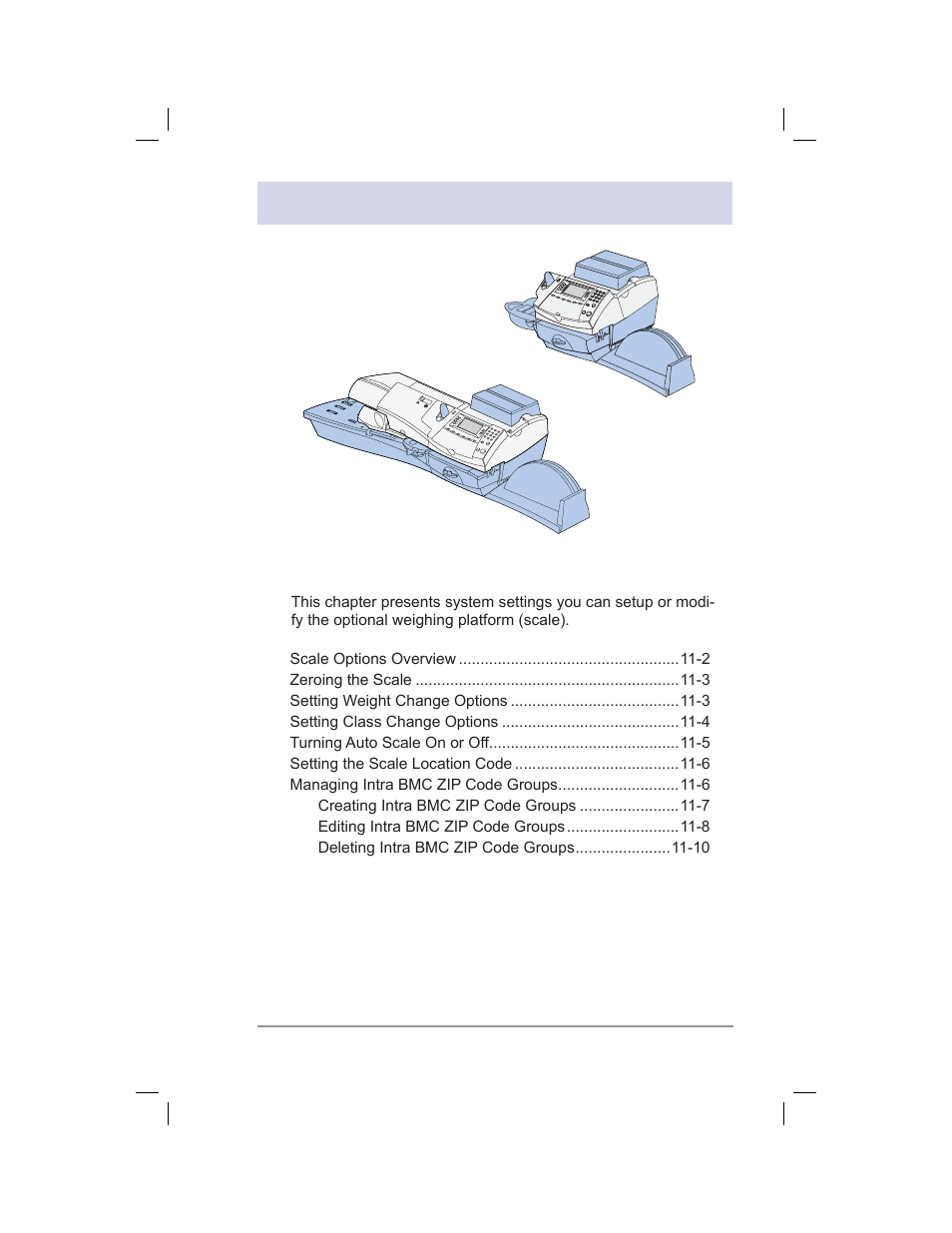 11 • scale options | Pitney Bowes DM400C User Manual | Page 141 / 196