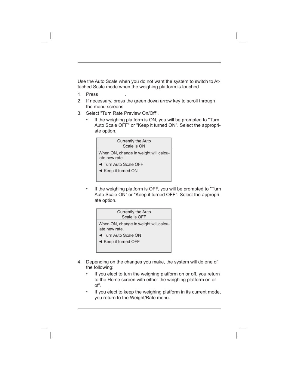 Turning auto scale on or off, 11 • scale options | Pitney Bowes DM400C User Manual | Page 145 / 196