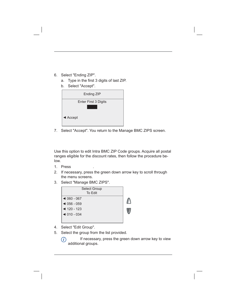 Editing intra bmc zip code groups, 11 • scale options | Pitney Bowes DM400C User Manual | Page 148 / 196