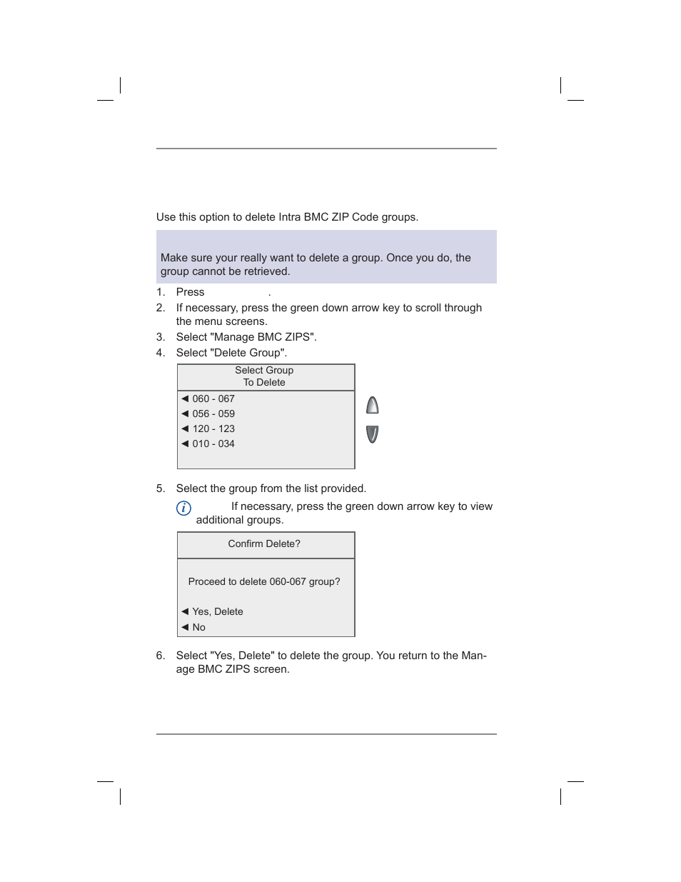 Deleting intra bmc zip code groups, 11 • scale options | Pitney Bowes DM400C User Manual | Page 150 / 196