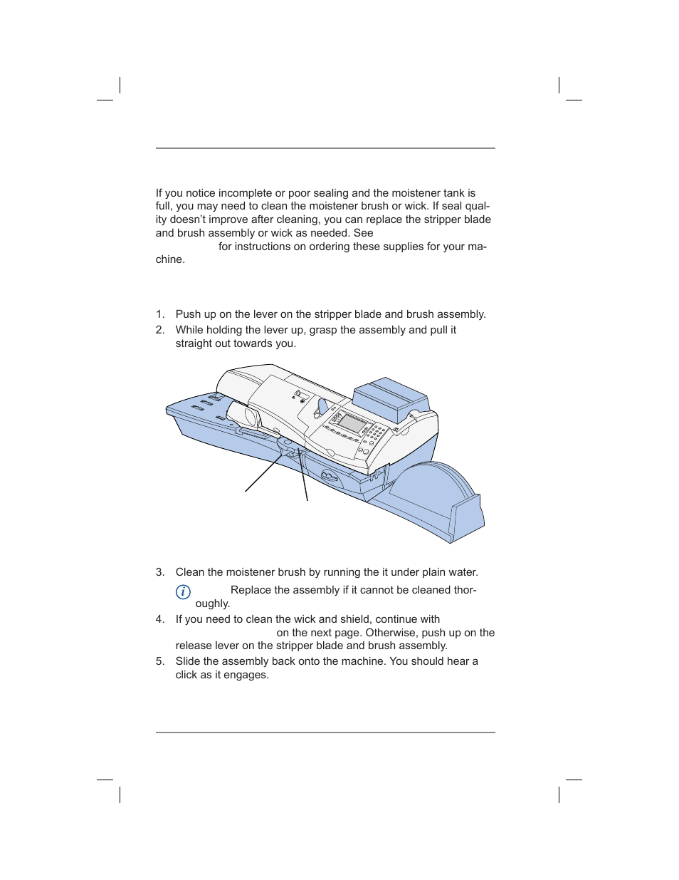 Maintaining the moistener, 12 • maintenance | Pitney Bowes DM400C User Manual | Page 158 / 196