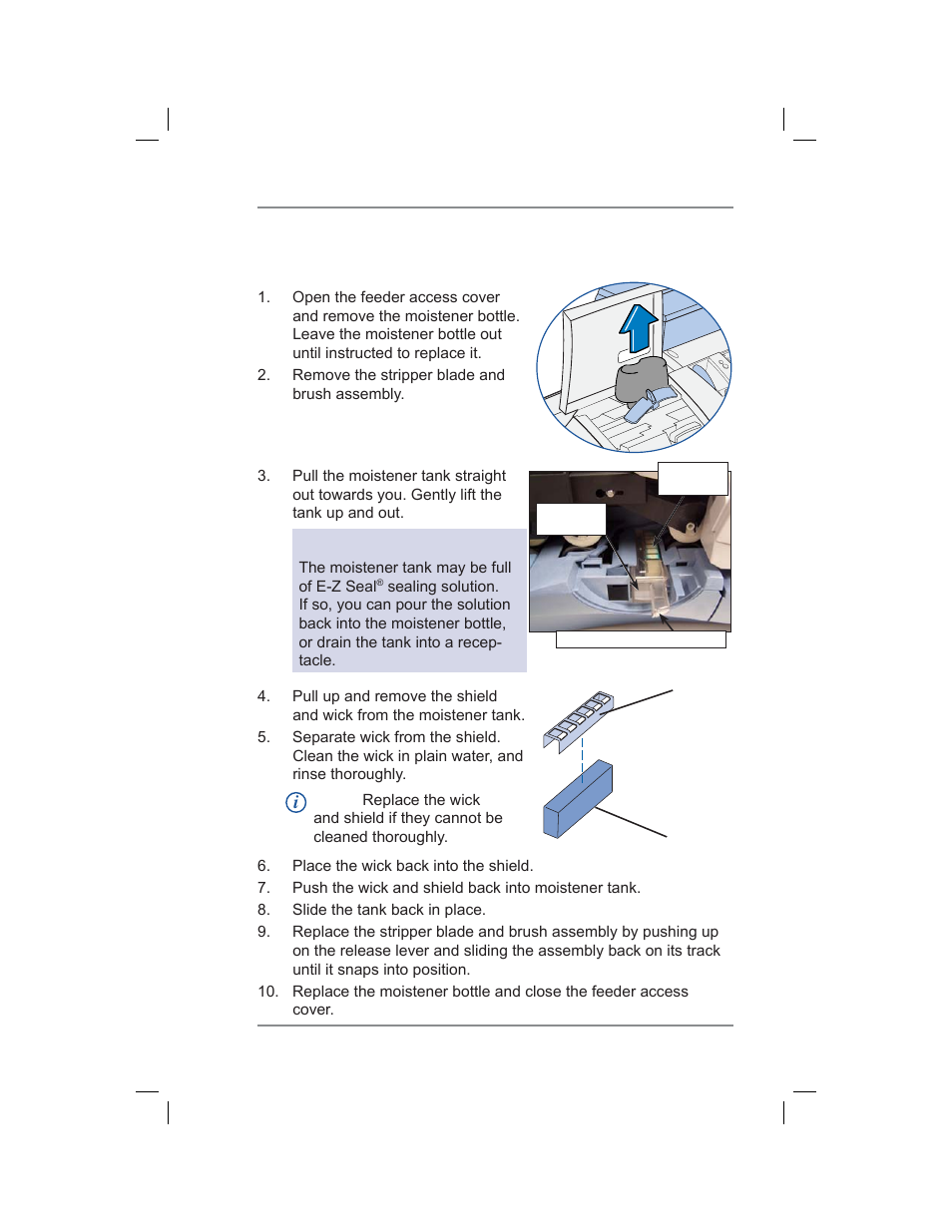 Cleaning the shield and wick (dm400c), 12 • maintenance | Pitney Bowes DM400C User Manual | Page 159 / 196