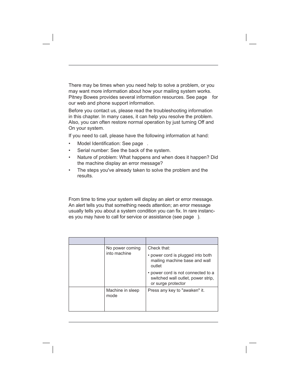 Getting help, Messages on the lcd display, Blank display | 13 • troubleshooting | Pitney Bowes DM400C User Manual | Page 168 / 196