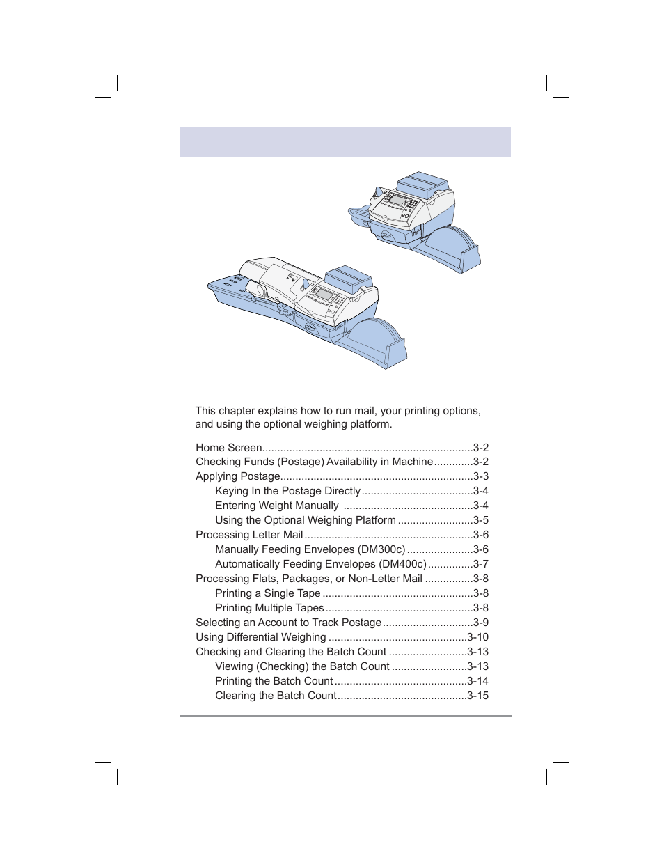 3 • running mail | Pitney Bowes DM400C User Manual | Page 31 / 196