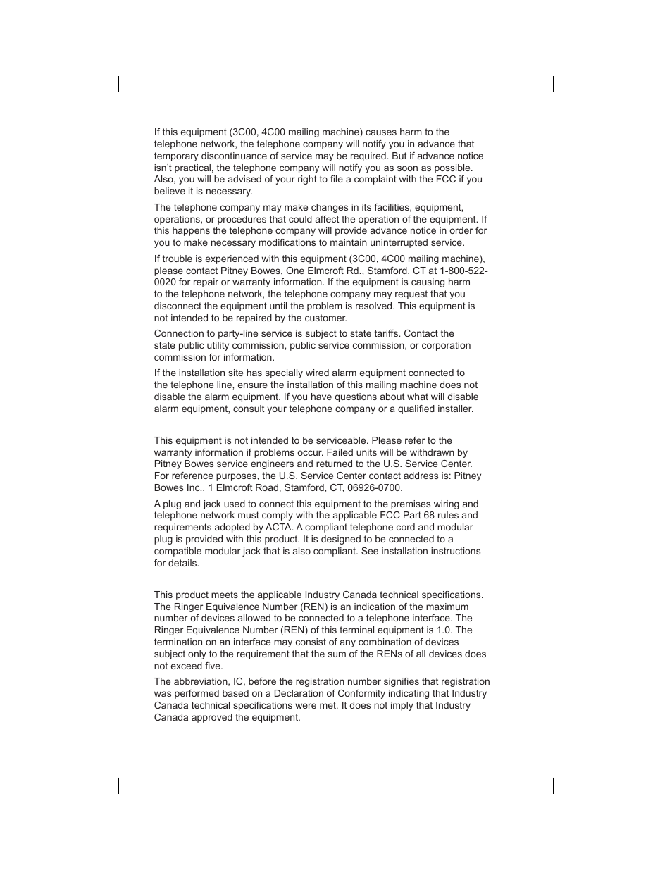 Pitney Bowes DM400C User Manual | Page 4 / 196
