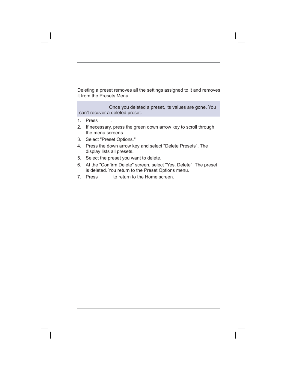 Deleting a custom preset, 5 • normal and custom presets | Pitney Bowes DM400C User Manual | Page 65 / 196