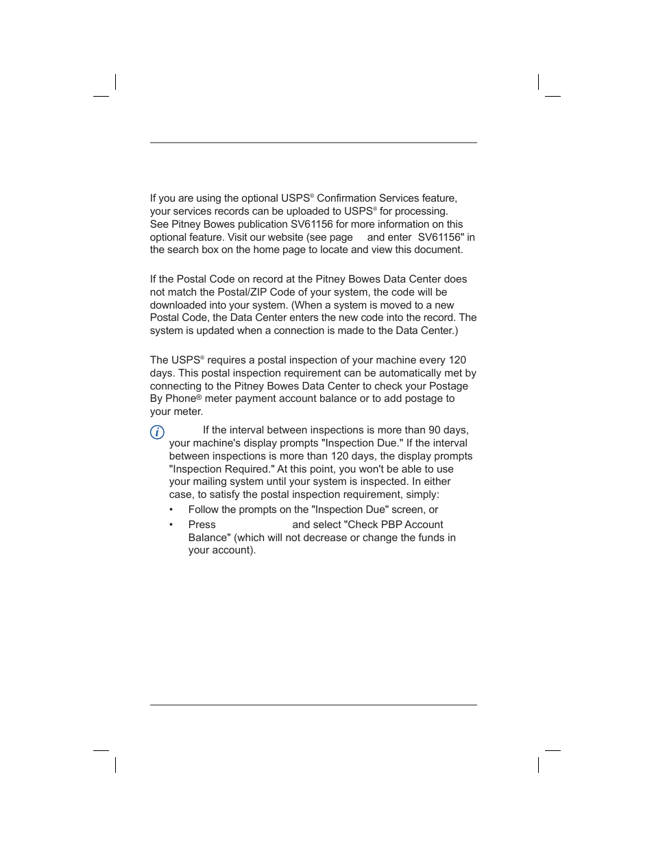6 • adding postage/connecting to data center | Pitney Bowes DM400C User Manual | Page 70 / 196