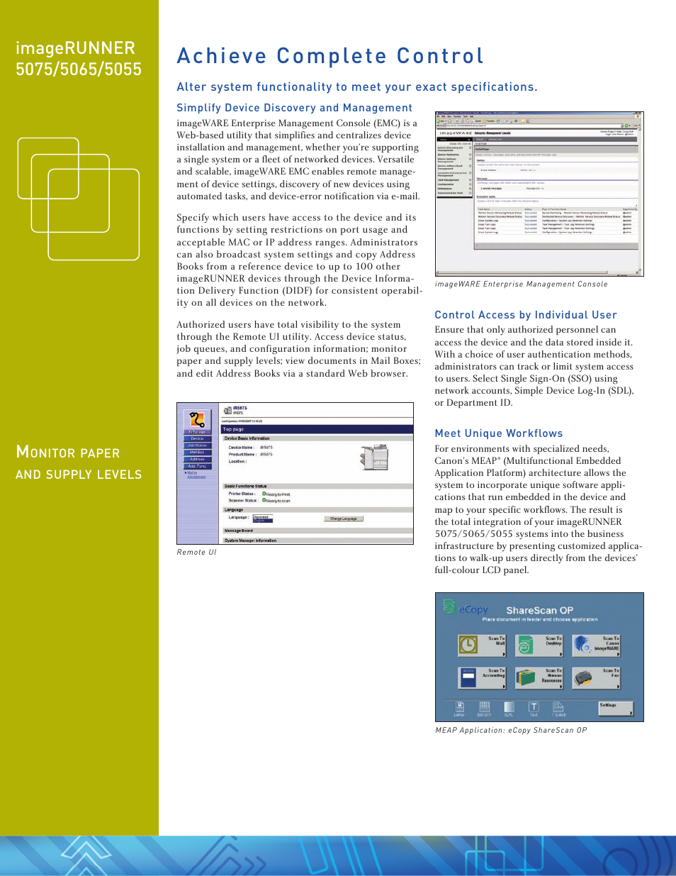 Achieve complete control | Pitney Bowes 5055 User Manual | Page 8 / 12