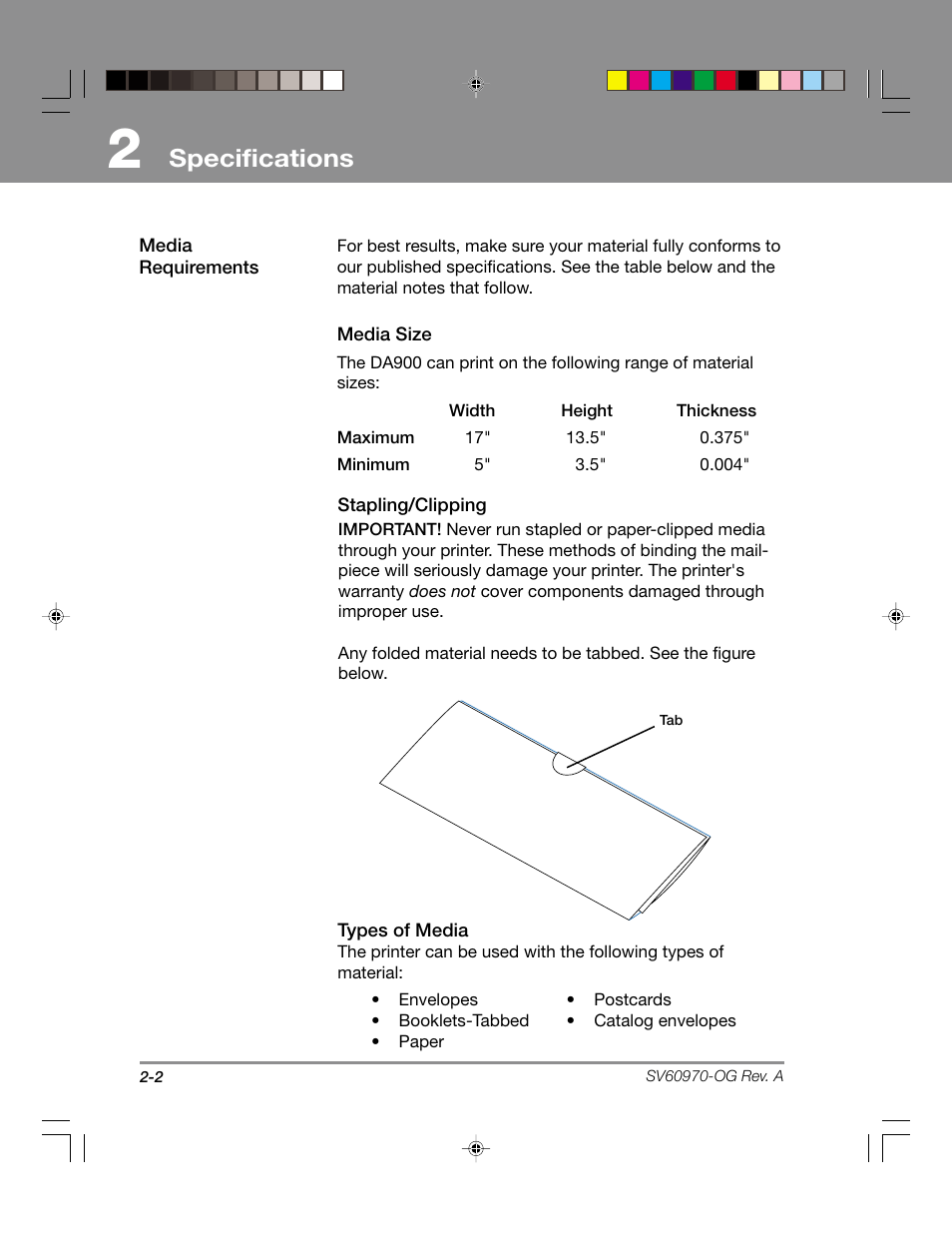 Specifications | Pitney Bowes ADDRESSRIGHTTM DA900 User Manual | Page 14 / 108