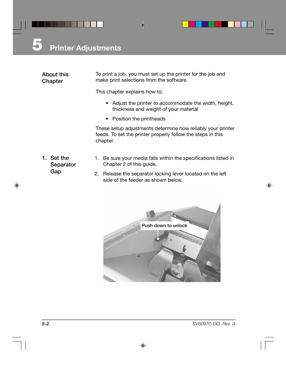 Printer adjustments | Pitney Bowes ADDRESSRIGHTTM DA900 User Manual | Page 38 / 108