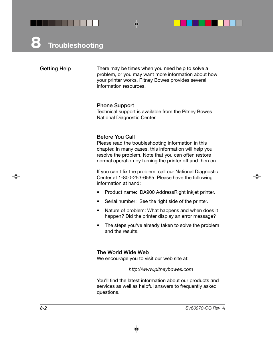 Troubleshooting | Pitney Bowes ADDRESSRIGHTTM DA900 User Manual | Page 72 / 108