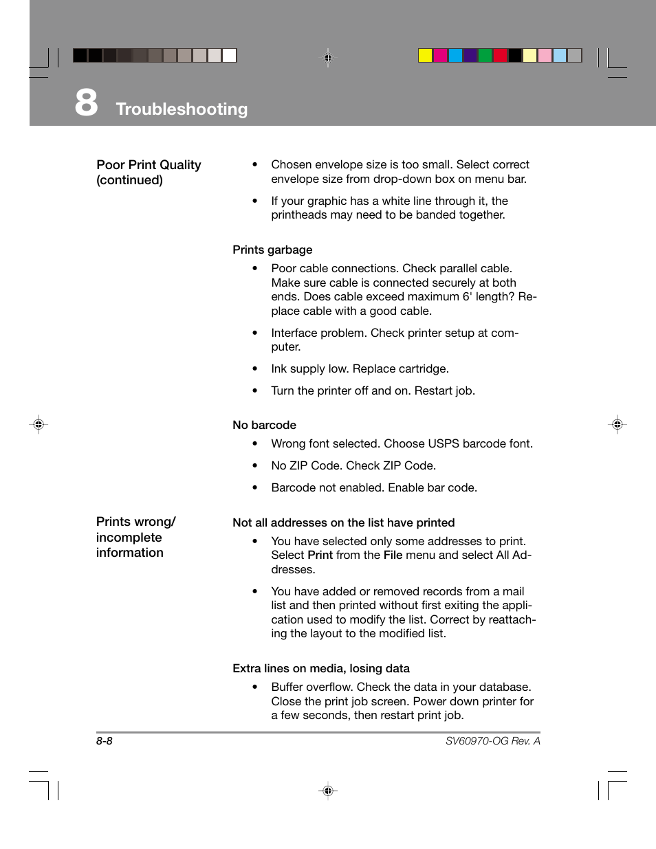 Troubleshooting | Pitney Bowes ADDRESSRIGHTTM DA900 User Manual | Page 78 / 108