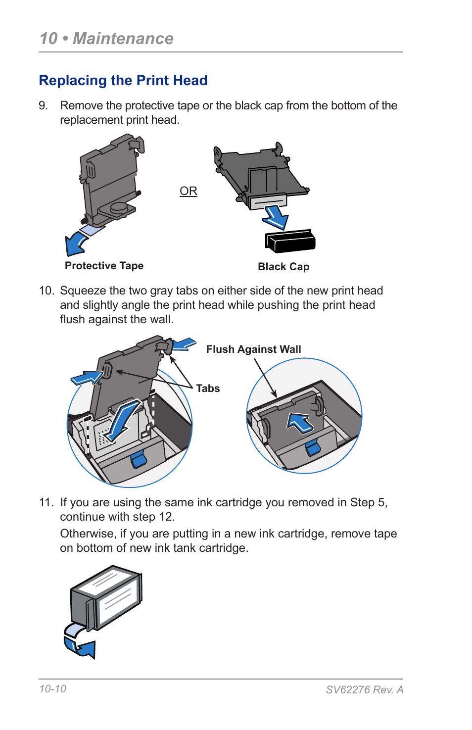 10 • maintenance, Replacing the print head | Pitney Bowes DM125 User Manual | Page 152 / 209