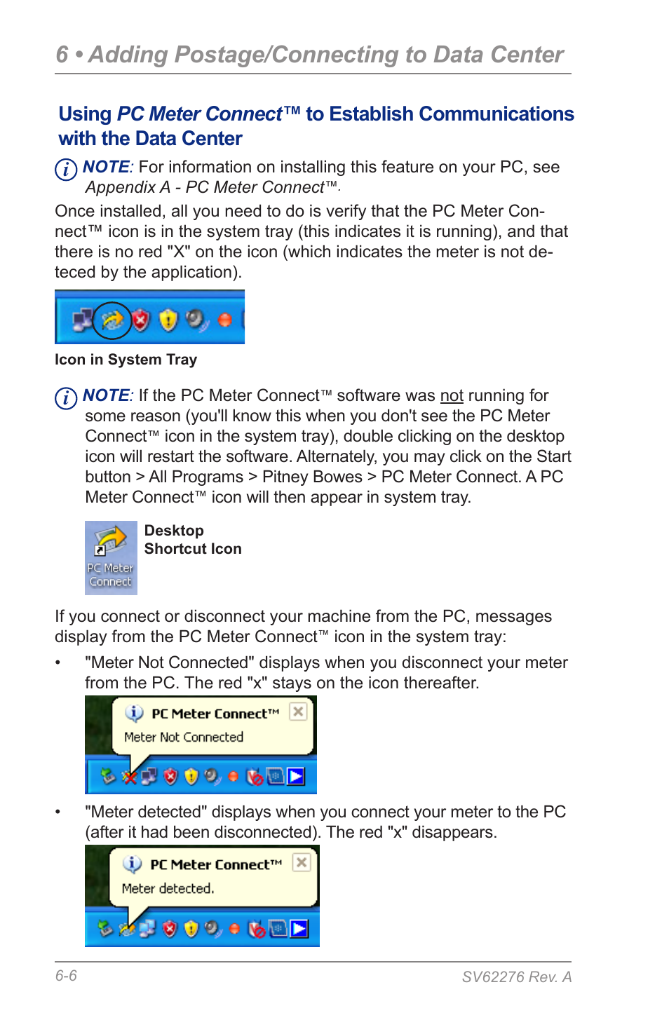 6 • adding postage/connecting to data center | Pitney Bowes DM125 User Manual | Page 70 / 209