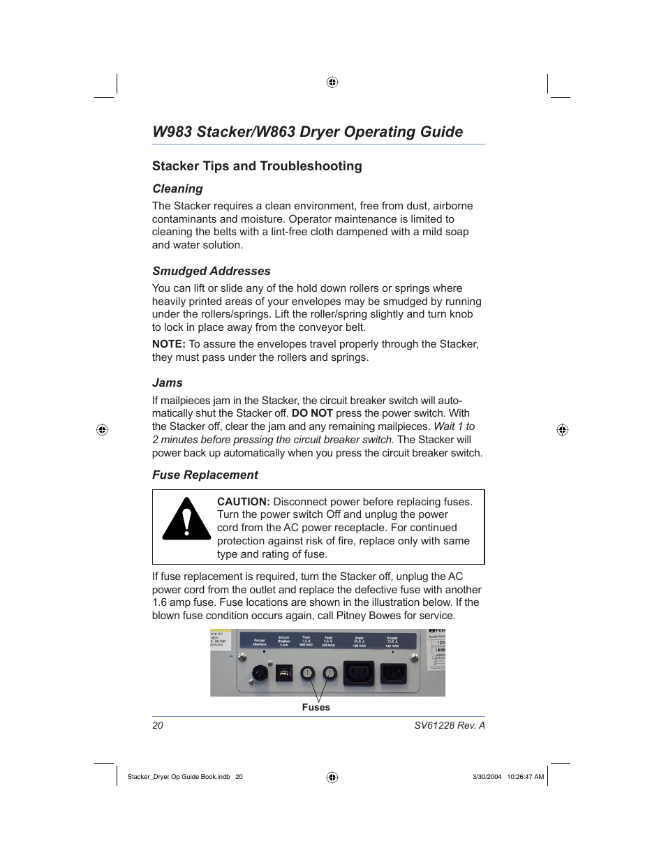 Stacker tips and troubleshooting | Pitney Bowes W983 User Manual | Page 23 / 30