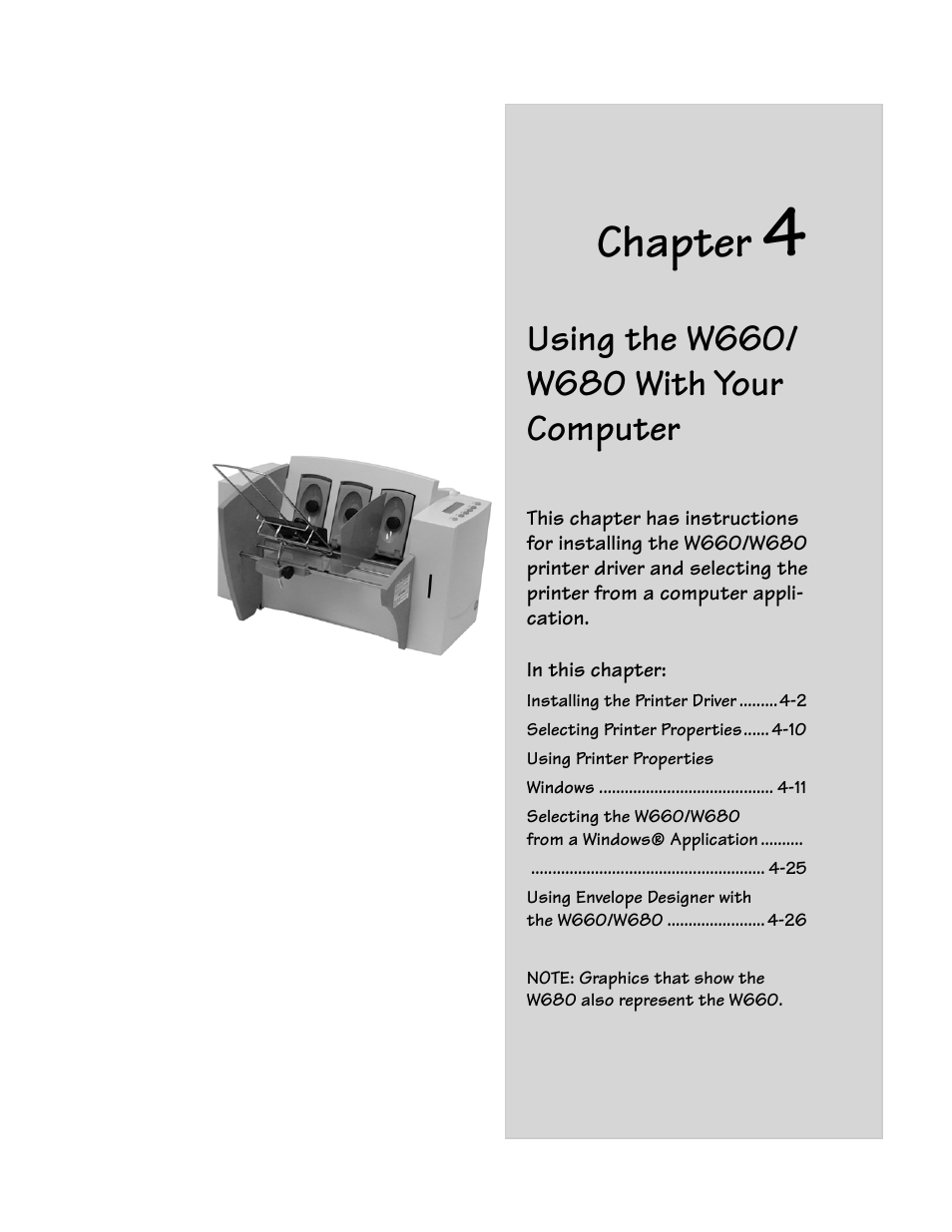 Chapter 4 using the w660/ w680 with your computer, Chapter | Pitney Bowes W680 User Manual | Page 45 / 130