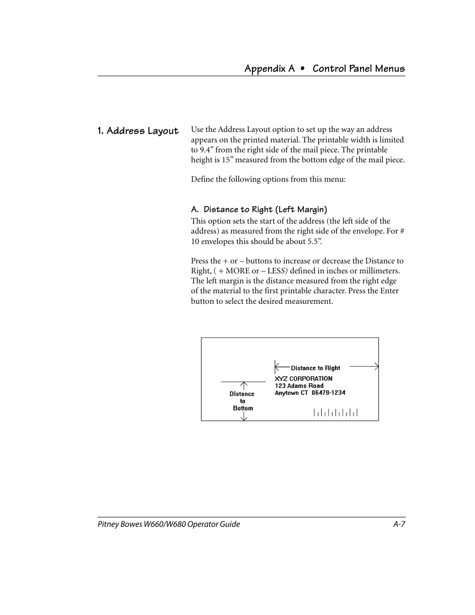 Address layout | Pitney Bowes W680 User Manual | Page 89 / 130