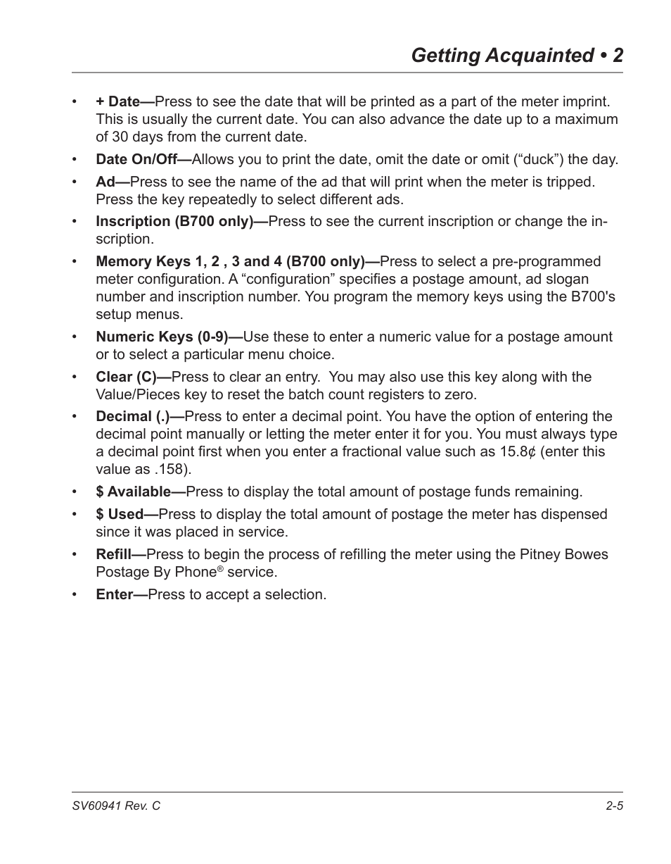 Getting acquainted • 2 | Pitney Bowes POSTPERFECT B702 User Manual | Page 20 / 96