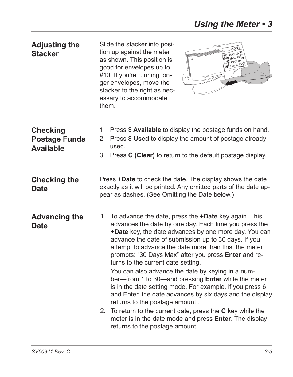 Using the meter • 3 | Pitney Bowes POSTPERFECT B702 User Manual | Page 26 / 96