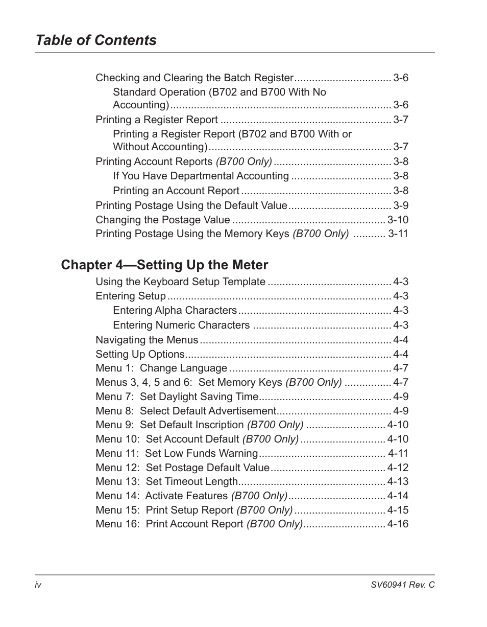 Pitney Bowes POSTPERFECT B702 User Manual | Page 5 / 96