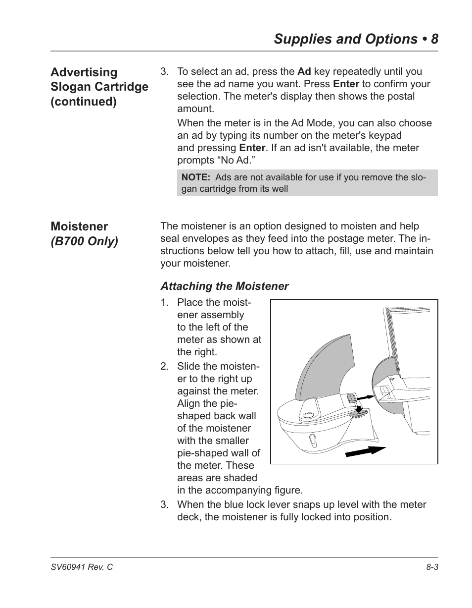 Supplies and options • 8 | Pitney Bowes POSTPERFECT B702 User Manual | Page 88 / 96