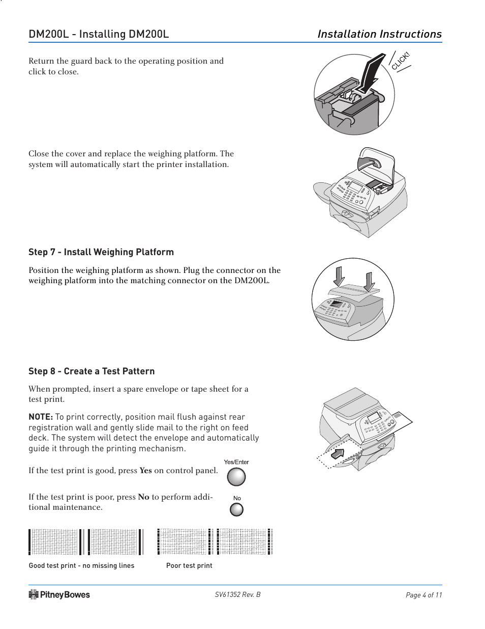 Installation instructions | Pitney Bowes DM200L User Manual | Page 4 / 11