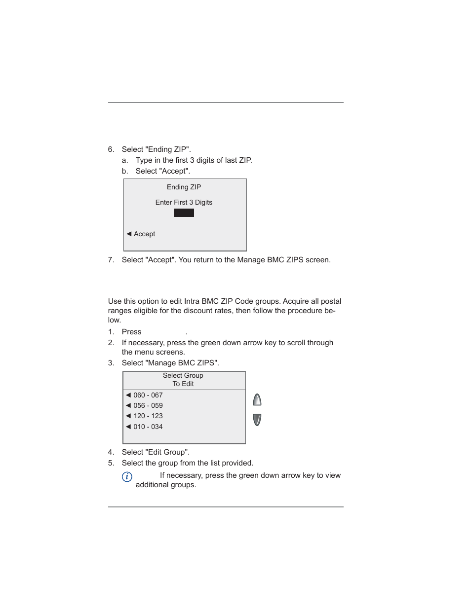 Editing intra bmc zip code groups, 11 • scale options | Pitney Bowes DM300C User Manual | Page 148 / 196