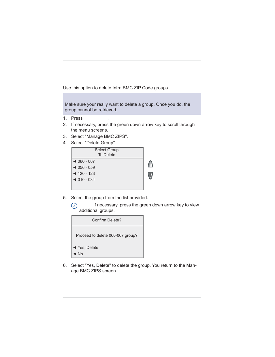 Deleting intra bmc zip code groups, 11 • scale options | Pitney Bowes DM300C User Manual | Page 150 / 196