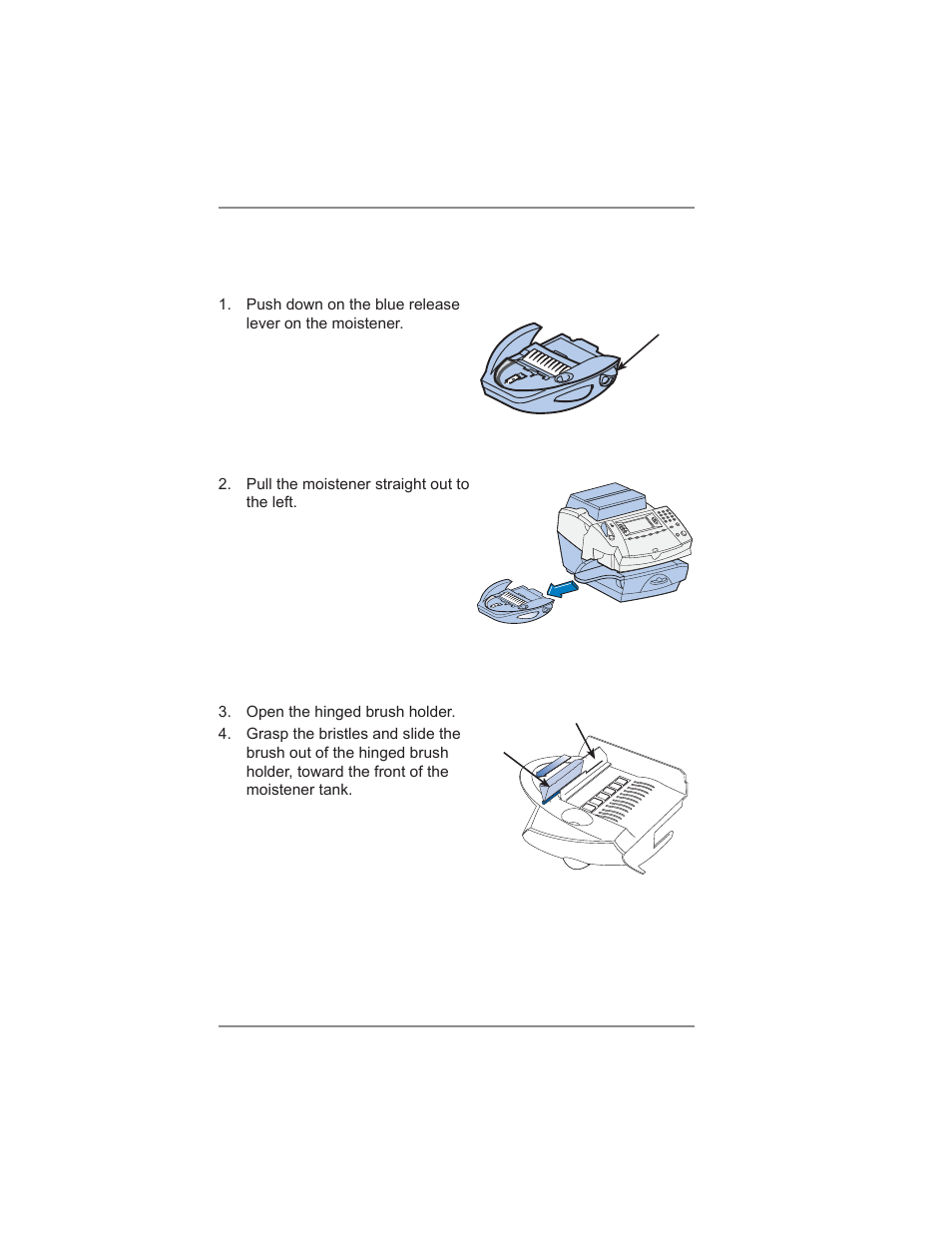 Removing the moistener (dm300c), 12 • maintenance, Maintaining the moistener (cont'd) | Pitney Bowes DM300C User Manual | Page 160 / 196