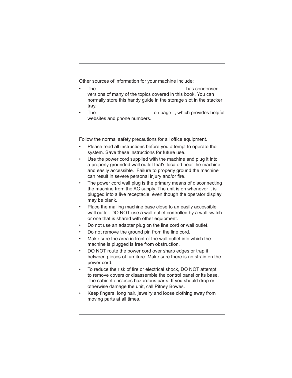 Other sources of information, Important safety notes, 1 • introduction | Pitney Bowes DM300C User Manual | Page 19 / 196