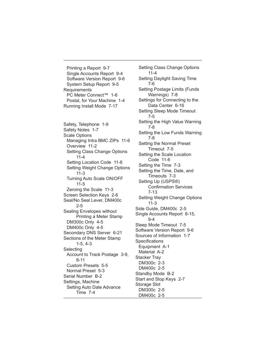 Index | Pitney Bowes DM300C User Manual | Page 194 / 196