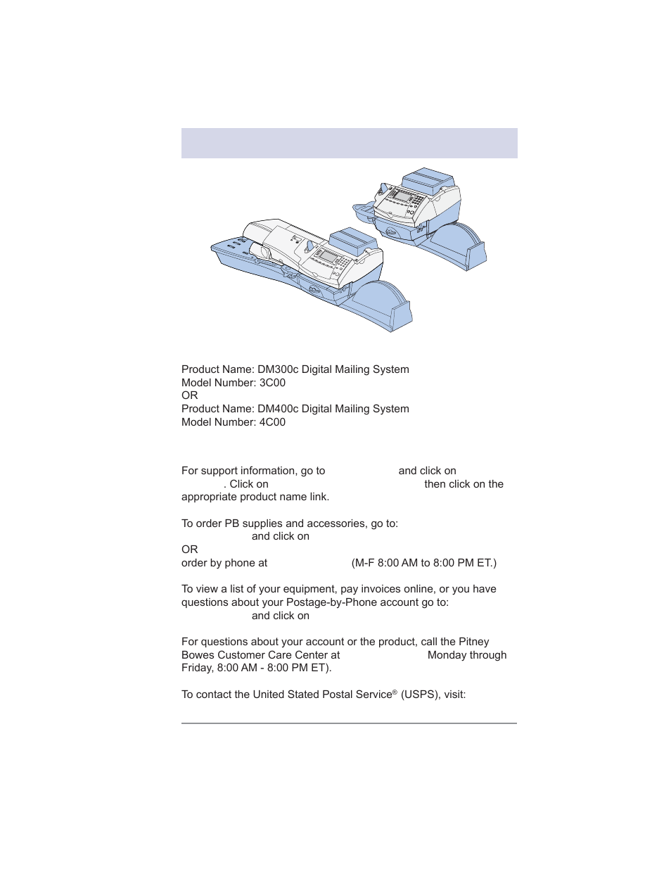 Pitney bowes contact list | Pitney Bowes DM300C User Manual | Page 5 / 196