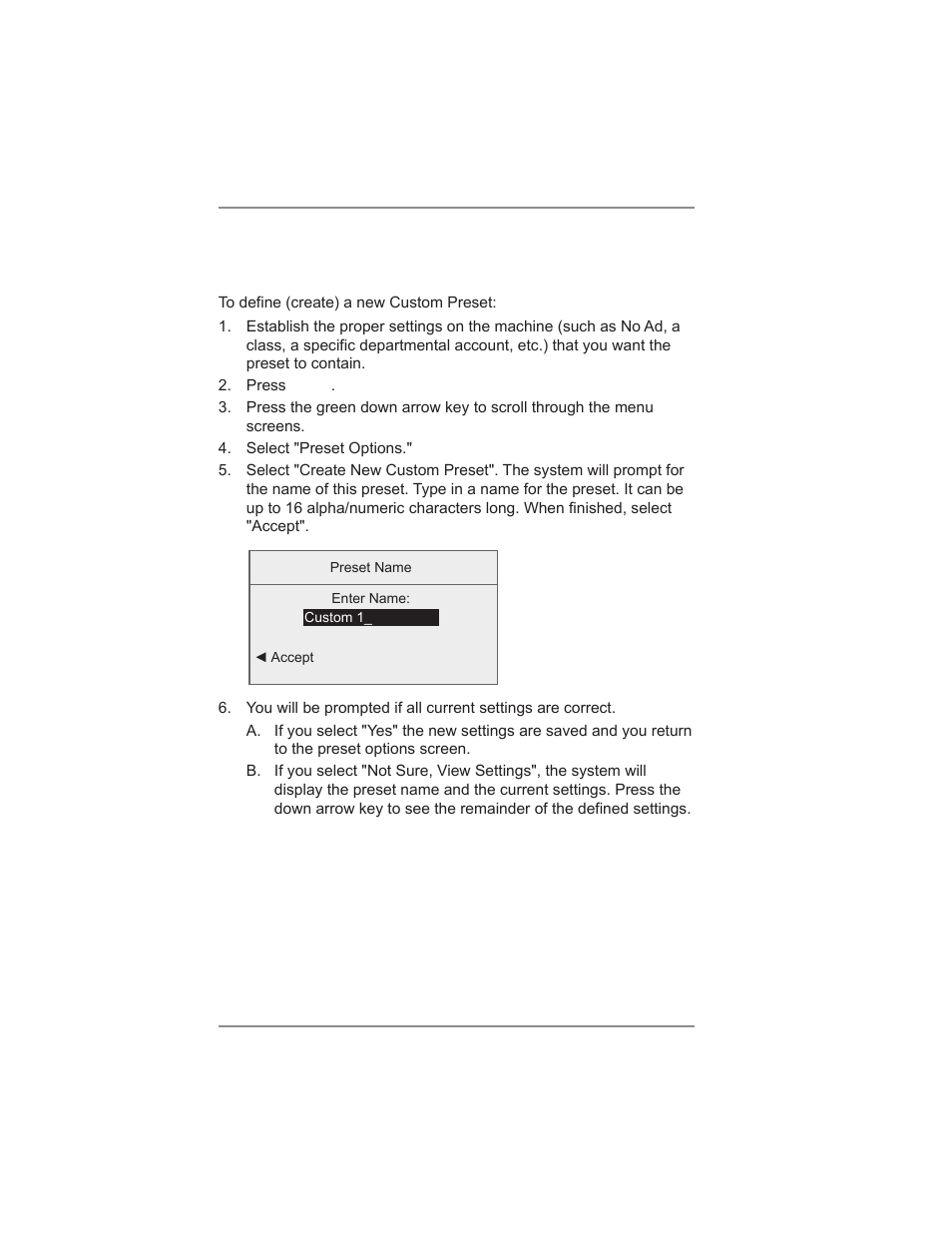 Defining custom presets, 5 • normal and custom presets | Pitney Bowes DM300C User Manual | Page 62 / 196